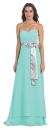 Strapless Bow Accent Long Formal Bridesmaid Dress in Mint